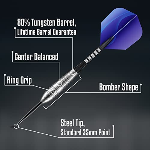 Shot! Darts Zen Budo Steel Tip Dart Set (23g/24g/26g) | 80% Tungsten Barrels | Center Balanced Bomber Shape | Perfect for Beginners | Handcrafted Darts with Flights | Metal Tip | Made in New Zealand - Image 3