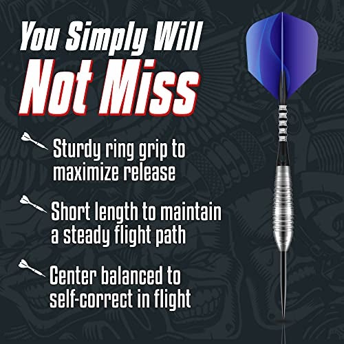 Shot! Darts Zen Budo Steel Tip Dart Set (23g/24g/26g) | 80% Tungsten Barrels | Center Balanced Bomber Shape | Perfect for Beginners | Handcrafted Darts with Flights | Metal Tip | Made in New Zealand - Image 2