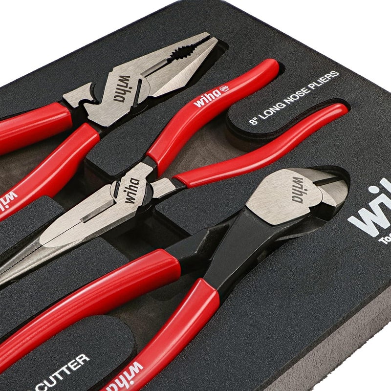 Wiha 34680 3 Piece Classic Grip Pliers and Cutters Tray Set - Image 3