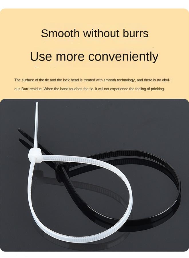 Bluejw Nylon Plastic Cable Tie Large Buckle Cable Tie With Strapping Wire Harness Strangle Hook Black And White One Pull Tight - Image 5
