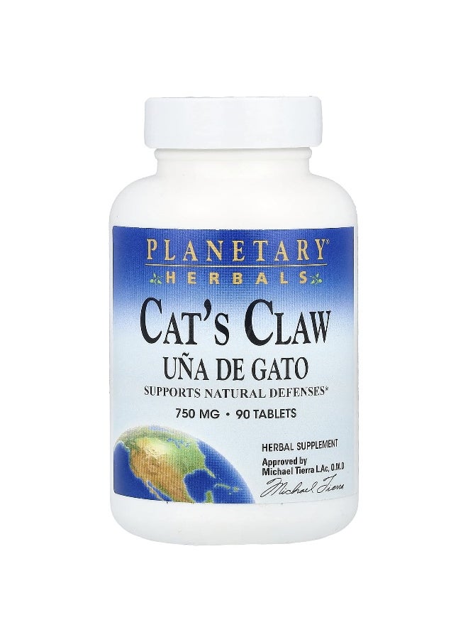 PLANETARY HERBALS Planetary Herbals, Cat's Claw, 750 mg, 90 Tablets  - Image 1