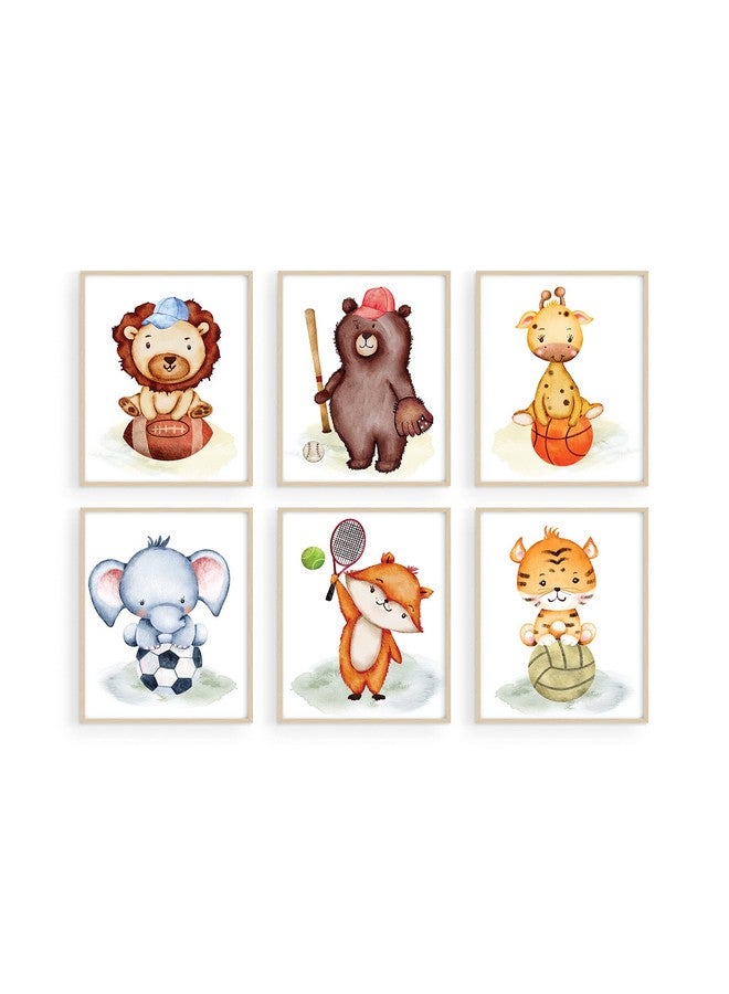 Summit Designs Safari Animal Prints Nursery - Animal Nursery Wall Art, Safari Kids Prints - Baby Decor, Boys Wall Art - Jungle Sports Themed Zoo - Set Of 6 (8x10) - Image 1