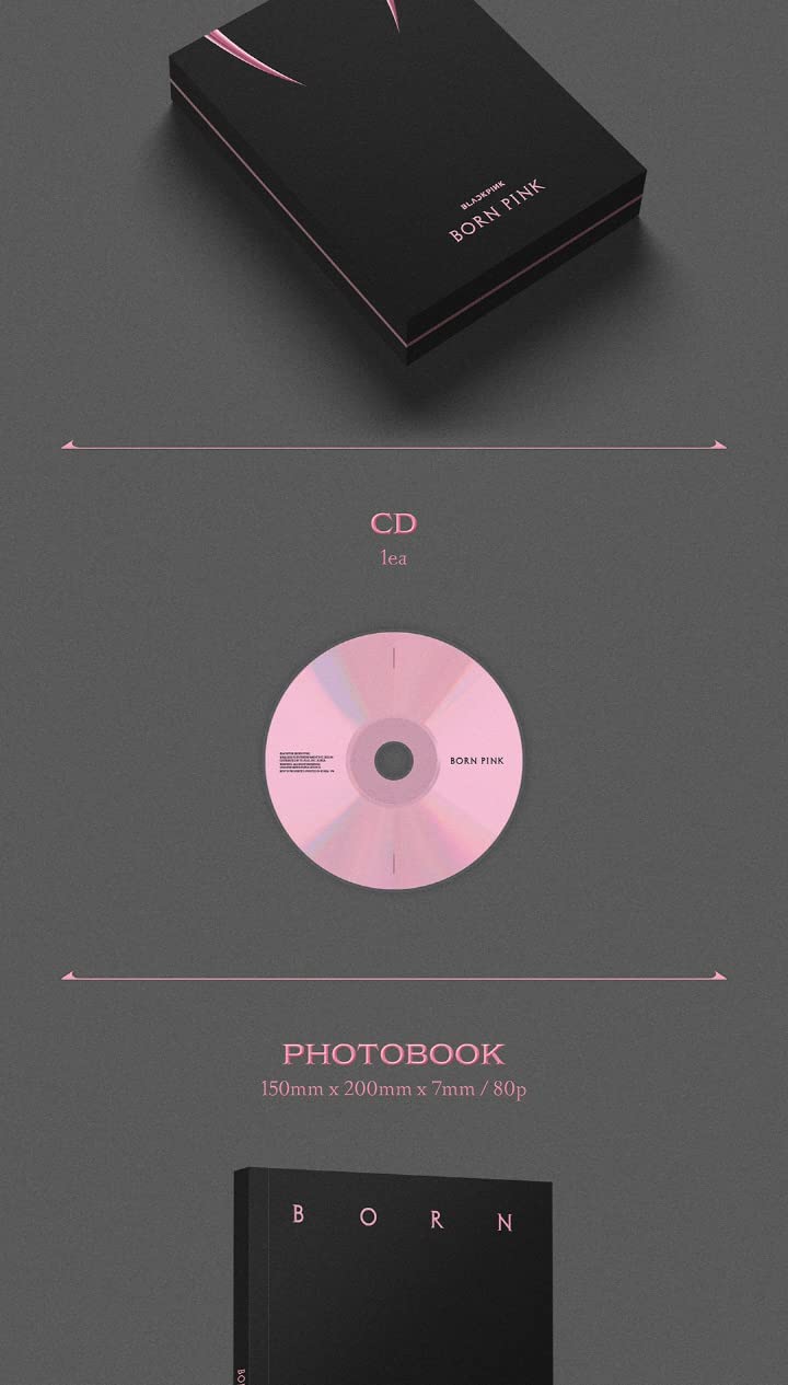 dreamus BLACKPINK BORN PINK 2nd Album BOX SET Version CD+Photobook+Accordion Lyrics Paper+Large Photocard+Postcard+Instant Film+Selfie Photocard+Tracking (PINK Version) - Image 3