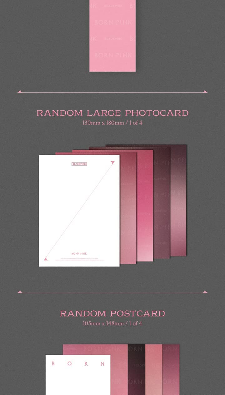dreamus BLACKPINK BORN PINK 2nd Album BOX SET Version CD+Photobook+Accordion Lyrics Paper+Large Photocard+Postcard+Instant Film+Selfie Photocard+Tracking (PINK Version) - Image 5