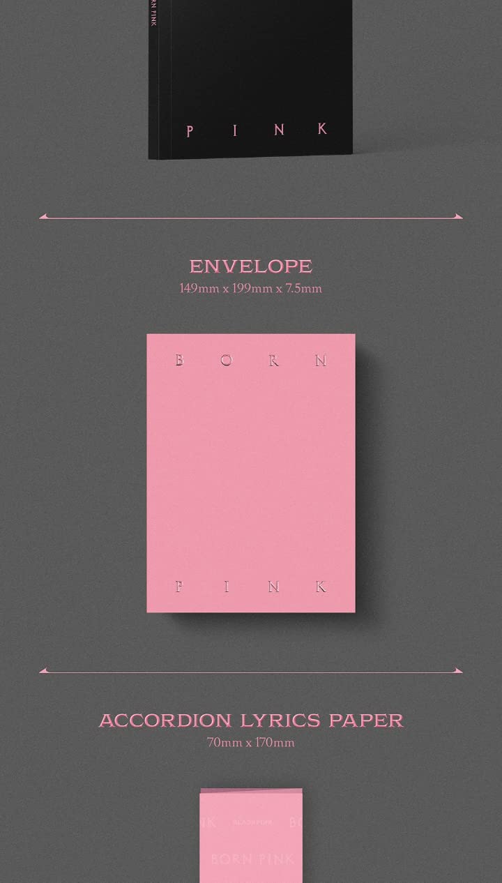 dreamus BLACKPINK BORN PINK 2nd Album BOX SET Version CD+Photobook+Accordion Lyrics Paper+Large Photocard+Postcard+Instant Film+Selfie Photocard+Tracking (PINK Version) - Image 4