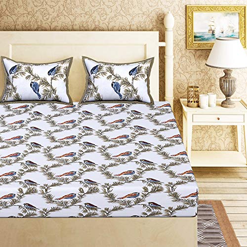 UNIBLISS Cotton Rajasthani Jaipuri Traditional Floral King Size Double Bedsheet with 2 Pillow Covers - (Brown, Multi_138) - Image 2