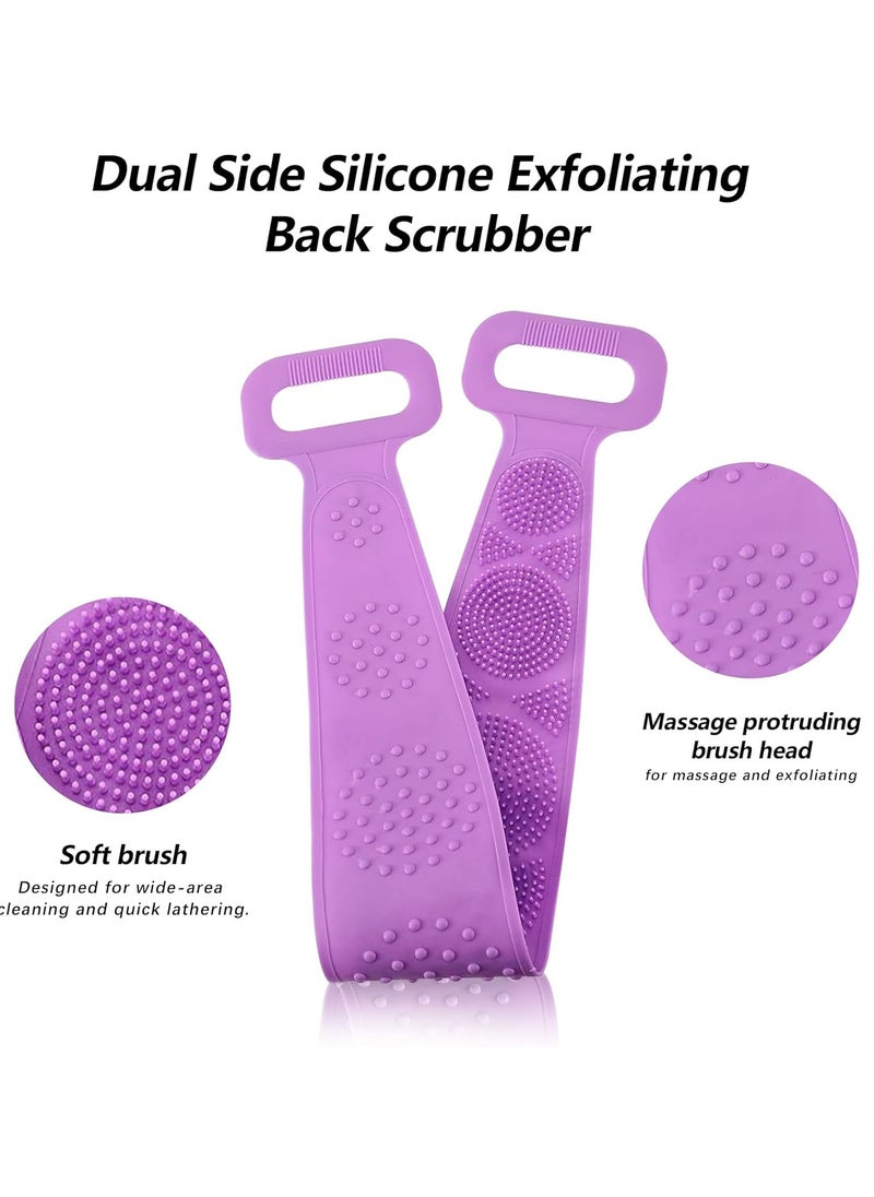 Oasisgalore - Silicone Back Scrubber for Shower, Extra Long Bath Body Brush Exfoliating Silicone Body Scrubber. - Image 1