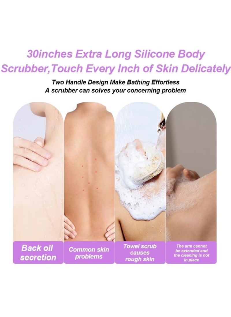 Oasisgalore - Silicone Back Scrubber for Shower, Extra Long Bath Body Brush Exfoliating Silicone Body Scrubber. - Image 1