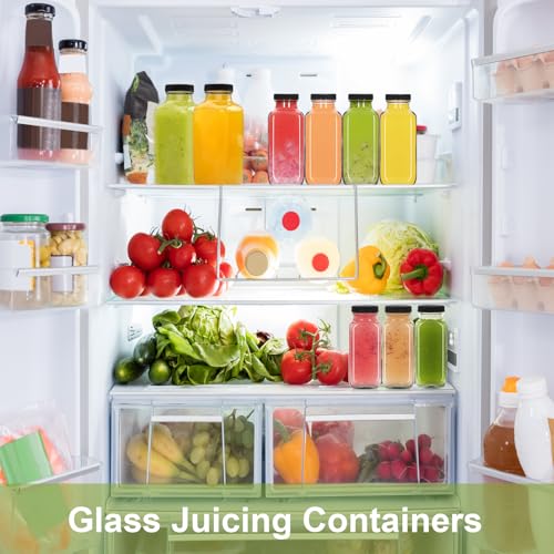 NEWMIAO 12 pack 12 oz Glass Juice Bottles with Lids, 360 ml Reusable Glass Water Bottles, Empty Drink Containers Drinking Jars with Brush, for Milk, Juicing, Kombucha, Ginger - Image 5