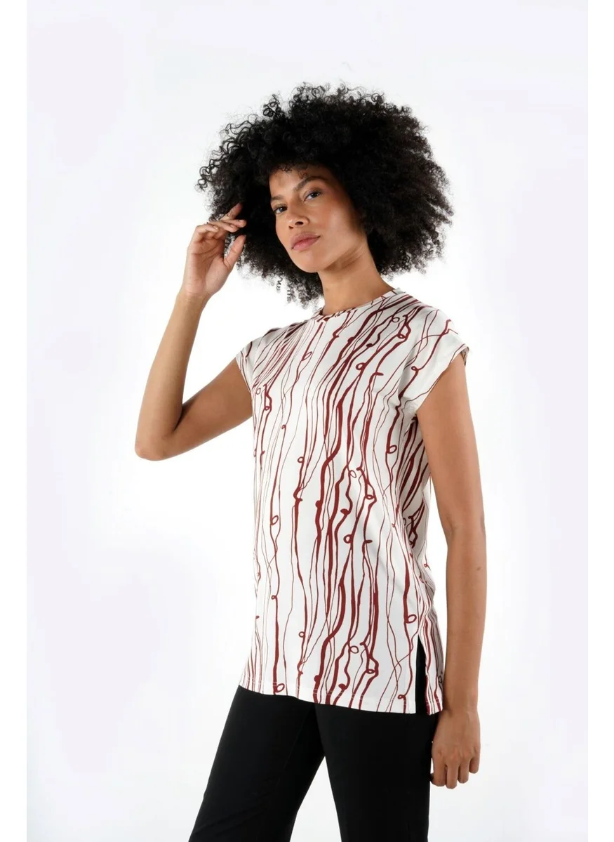 Alexander Gardi Slit Patterned Blouse (B24-1659)
