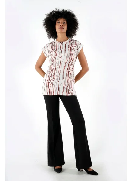 Alexander Gardi Slit Patterned Blouse (B24-1659)