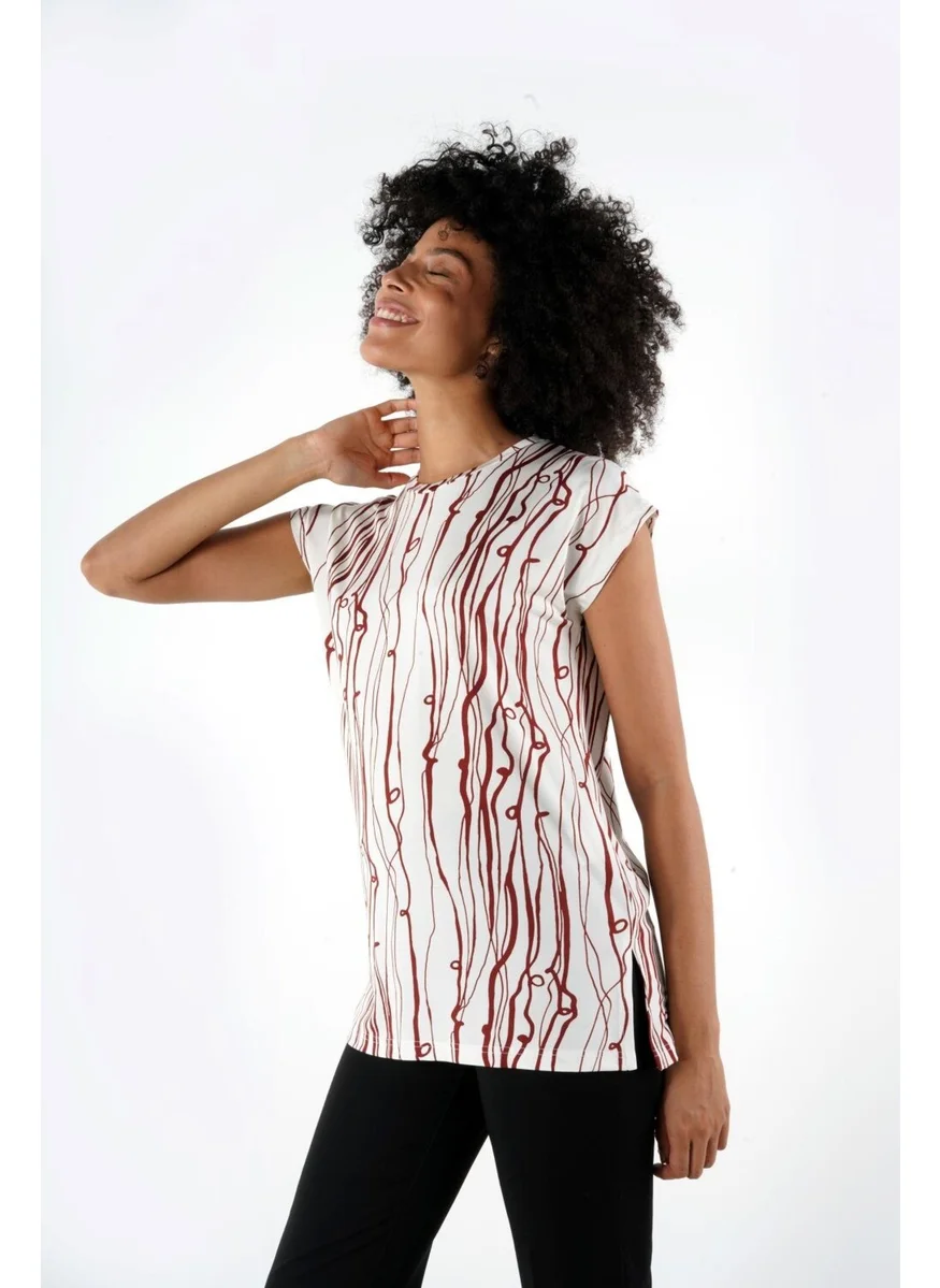 Alexander Gardi Slit Patterned Blouse (B24-1659)