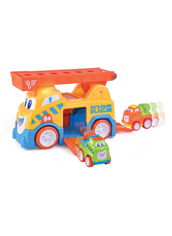 Happy Kids - Little Learners Vroom Vroom Crane Truck - Flashing Lights And Sounds, Extendable Ladder, Assorted 12m+ - Image 1