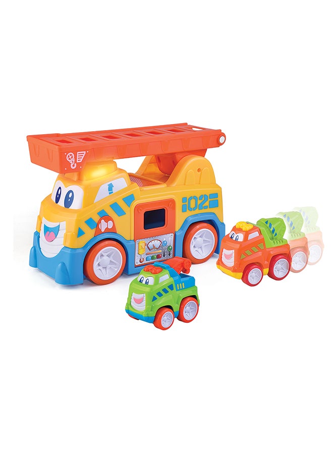 Happy Kids - Little Learners Vroom Vroom Crane Truck - Flashing Lights And Sounds, Extendable Ladder, Assorted 12m+ - Image 1