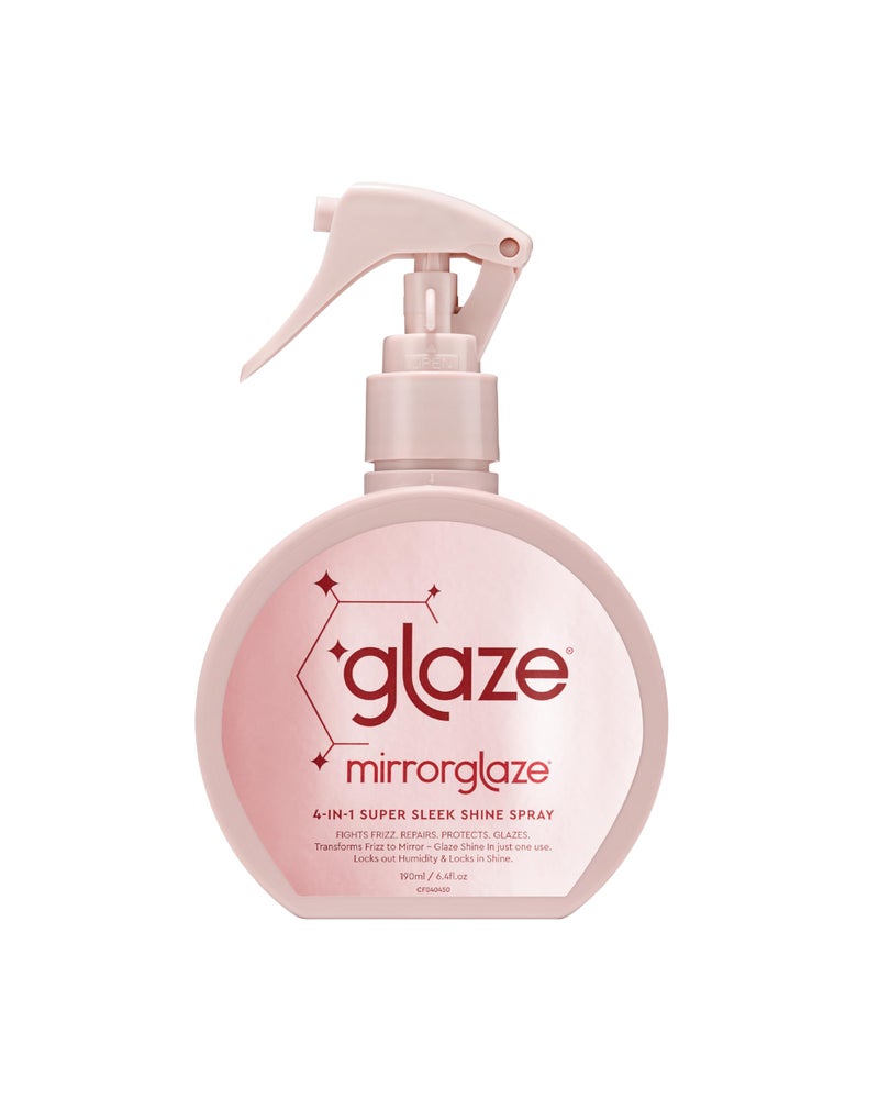 glaze MirrorGlaze Super Sleek Hair Shine Spray â€“ Transforms Frizz to Glass-Like Shine, Protects from Heat, Blocks Humidity + Repairs Bonds â€“ 6.4 oz - Image 1