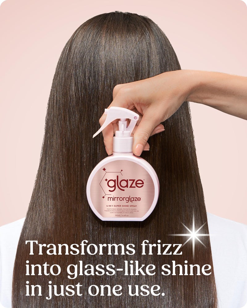 glaze MirrorGlaze Super Sleek Hair Shine Spray â€“ Transforms Frizz to Glass-Like Shine, Protects from Heat, Blocks Humidity + Repairs Bonds â€“ 6.4 oz - Image 4