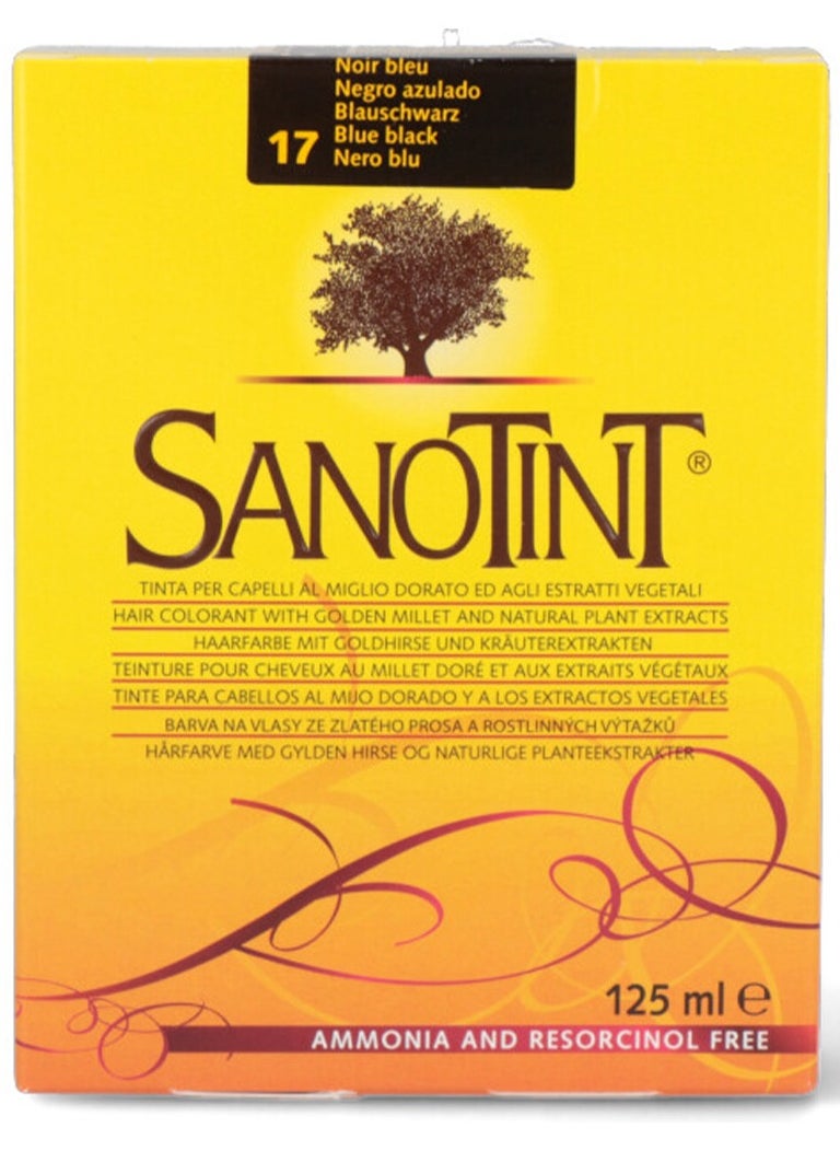 Sanotint Classic Hair Color Blue Black 17 - Natural Permanent Hair Dye, 125 ml  - Image 2
