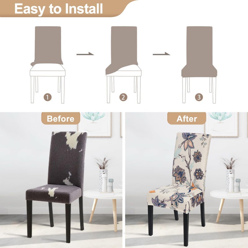 SearchI SearchI Fit Stretch Removable Washable Short Dining Chair Covers Slipcover Protector  Spandex Fabric Chair Cover for Dining Room  Hotel  Ceremony  - Image 4