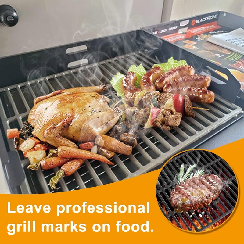 BBQ-PLUS قطع غيار شبكة الشواء لمجموعة Blackstone 1819 (شواية وفحم)، شبكات طهي مصنوعة من الحديد الزهر المتينة لاستخدامها مع أدوات الطهي الخارجية Blackstone - Image 4