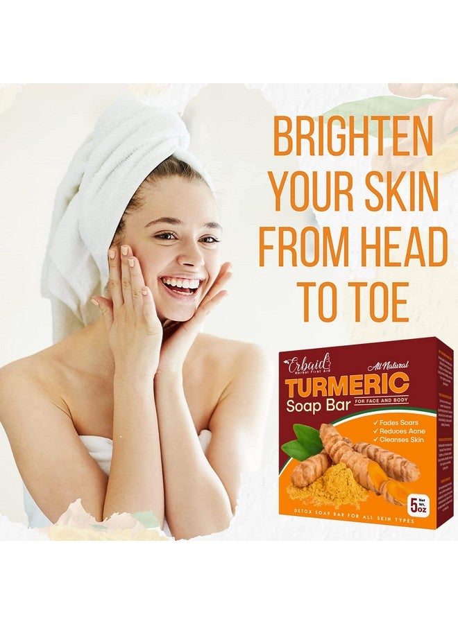 Erbaid Natural Turmeric Soap Bar For Face & Bodyturmeric Skin Brightening Soap For Dark Spots Intimate Areas Underarmsturmeric Face Wash Reduces Acne Fades Scars & Cleanses Skinmade In Usa - Image 5