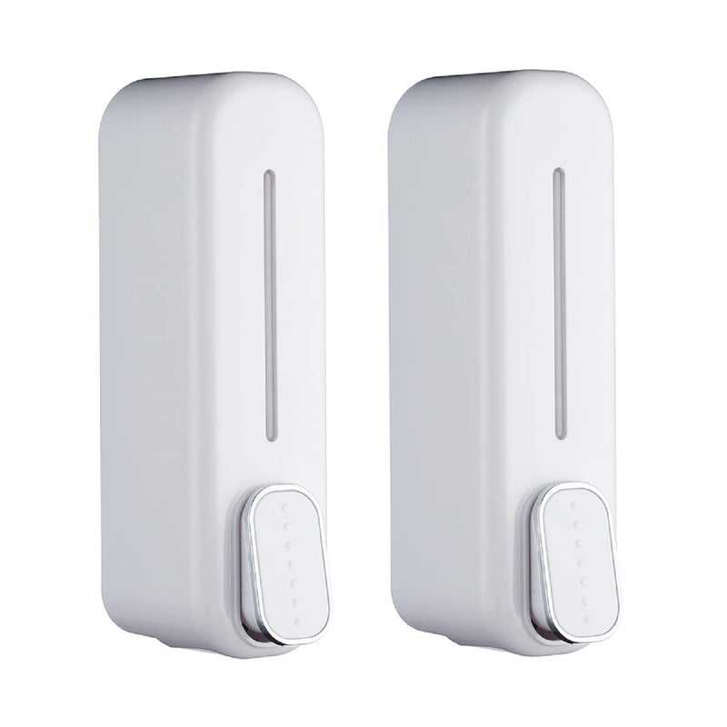 JAGGER JAG341 ABS Plastic Wall Mounted Liquid Soap/Shampoo/Conditioner/Hand Wash Gel Dispenser for Bathroom Basin Kitchen Sink [ Combo Pack of - 2 ] (Dolpin [ White/White ]) - Image 1