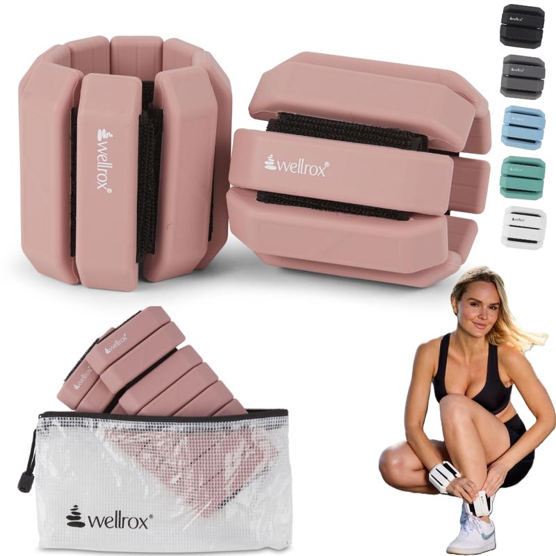 Wellrox Weighted Bangles Comfort Edition - 2.4lb (1.2lb Each Wrist Weight) Adjustable Ankle and Wrist Weights for Women & Men - Arm Weights For Walking, Pilates & Yoga - Image 1