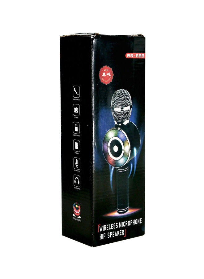 Rahalife Rahalife WS-669 Wireless Microphone Hi-Fi Speaker Disco Light-Assorted  - Image 2
