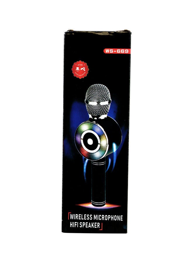 Rahalife Rahalife WS-669 Wireless Microphone Hi-Fi Speaker Disco Light-Assorted  - Image 3