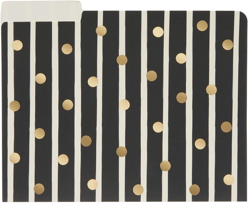 Paper Junkie مجلدات ملفات ملونة - 11.5 × 9.5 بوصة، هندسية ذهبية، 12 حزمة - مجلدات مانيلا مع علامات قطع 1/3 لخزانة الملفات - ملحقات المكتب اللطيفة والضرورية - Image 4