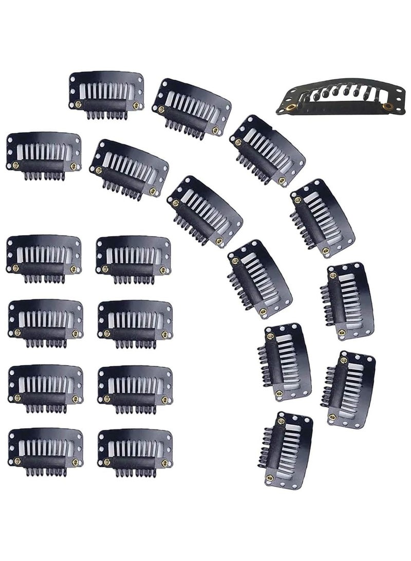 Estelle Clips For wig extension, U Shaped Snap Comb Hair Clips 9-Teeth Wig Clips with Rubber Metal Snap Combs Clips Hair Extensions Hair Accessories for Women - Image 1