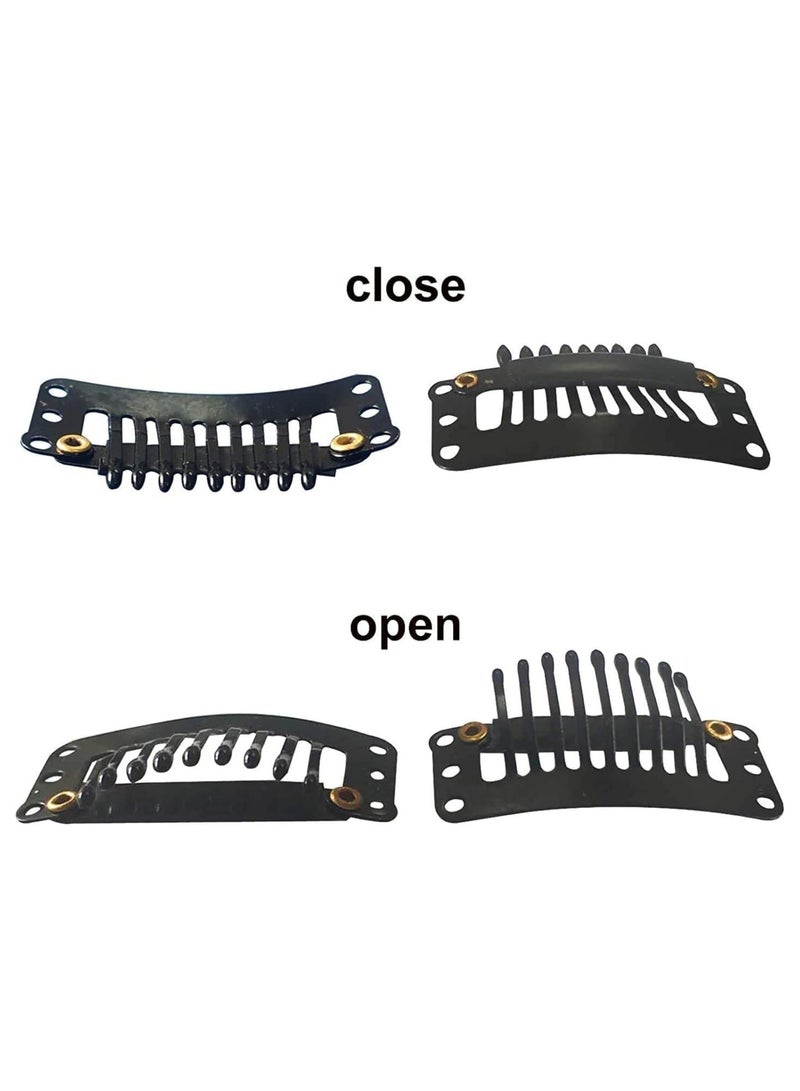 Estelle Clips For wig extension, U Shaped Snap Comb Hair Clips 9-Teeth Wig Clips with Rubber Metal Snap Combs Clips Hair Extensions Hair Accessories for Women - Image 2