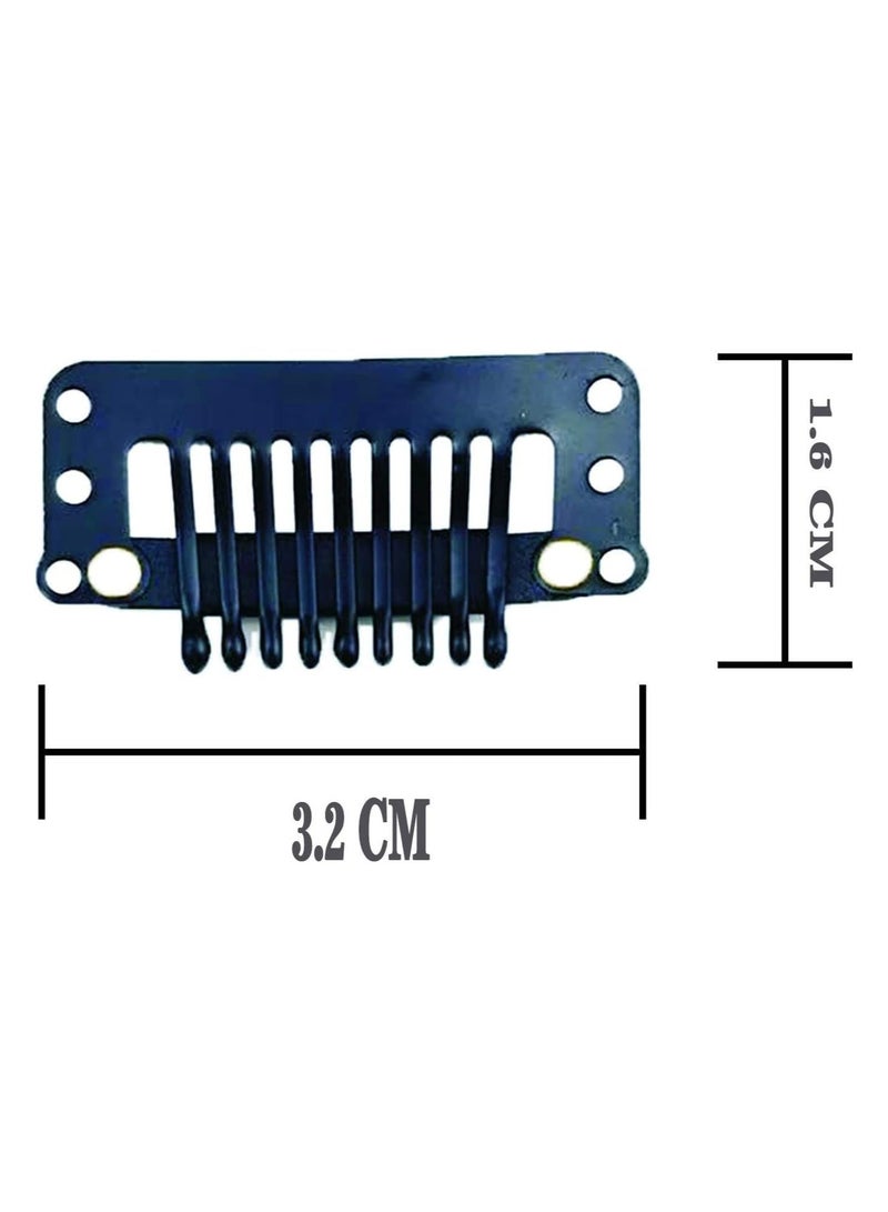 Estelle Clips For wig extension, U Shaped Snap Comb Hair Clips 9-Teeth Wig Clips with Rubber Metal Snap Combs Clips Hair Extensions Hair Accessories for Women - Image 3