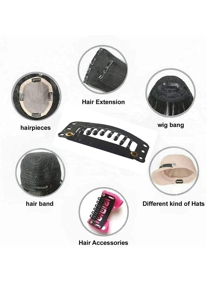 Estelle Clips For wig extension, U Shaped Snap Comb Hair Clips 9-Teeth Wig Clips with Rubber Metal Snap Combs Clips Hair Extensions Hair Accessories for Women - Image 4