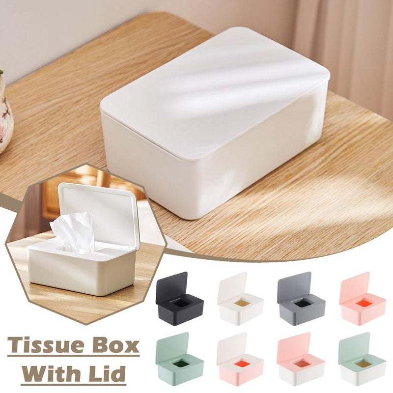 Mask box with lid, wet wipe box, tissue box, household dustproof desktop sealed wet wipe box storage box - Image 3