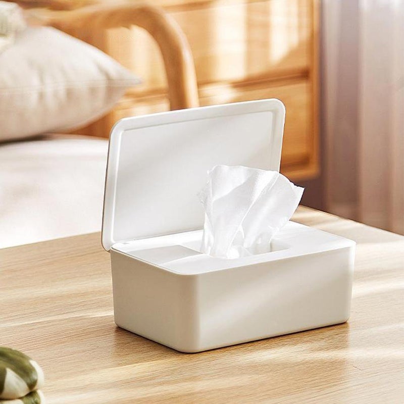 Mask box with lid, wet wipe box, tissue box, household dustproof desktop sealed wet wipe box storage box - Image 5
