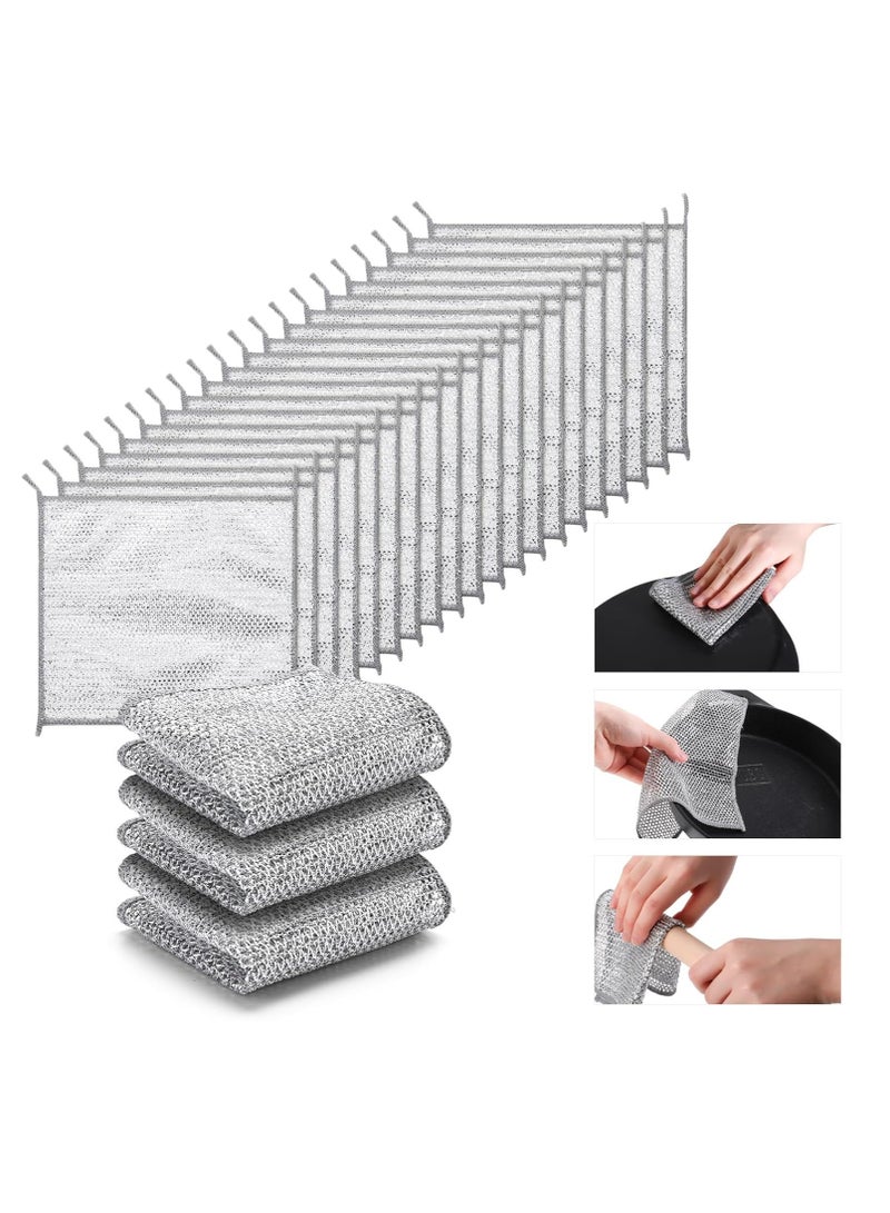 قطعة من قماش غسل الأطباق السلكية متعددة الأغراض  لتنظيف الأطباق القابل لإعادة الاستخدام، مناشف أطباق خالية من الوبر للمطبخ قطعة واحدة - Image 1