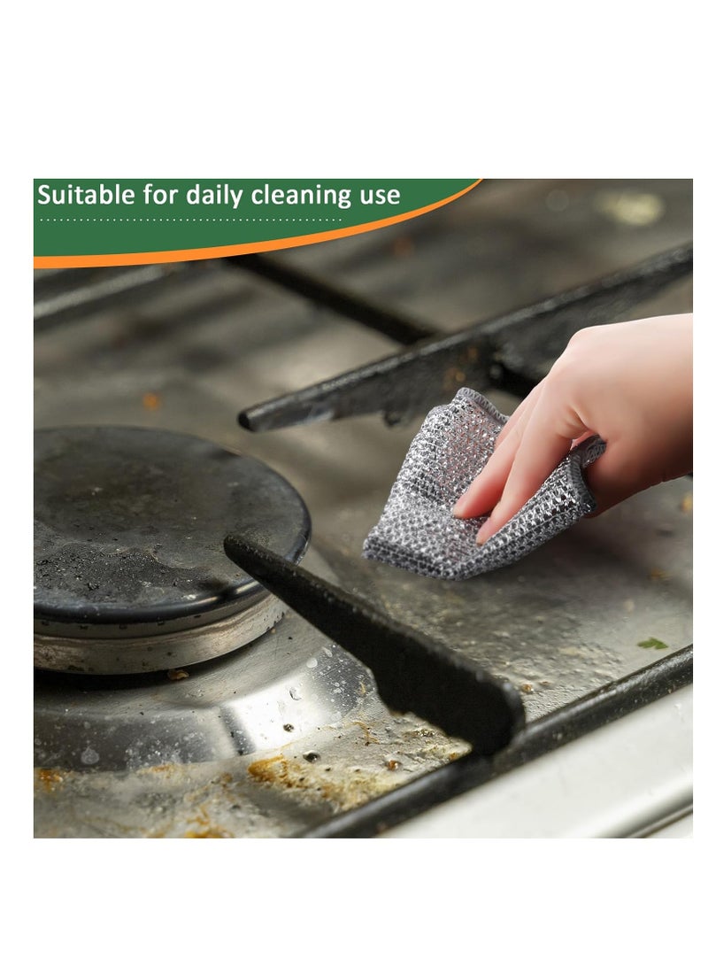 قطعة من قماش غسل الأطباق السلكية متعددة الأغراض  لتنظيف الأطباق القابل لإعادة الاستخدام، مناشف أطباق خالية من الوبر للمطبخ قطعة واحدة - Image 2