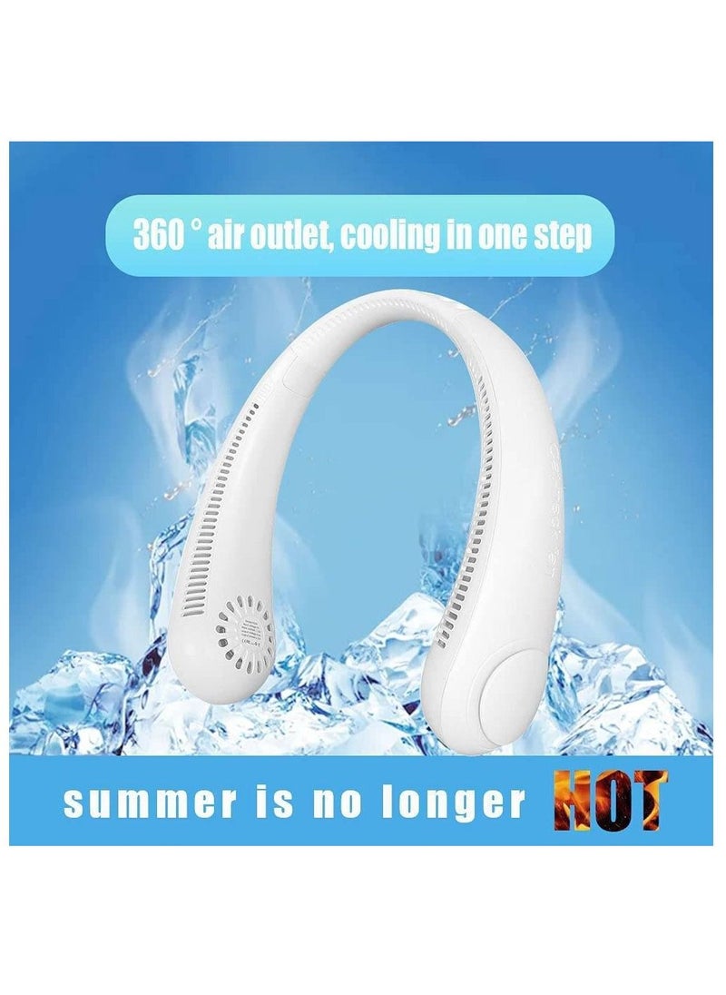 Arabest Portable Neck Fan 3 Speeds/Natural Wind Mode/Angle Adjustable/Hand-free Neck Fan For Both Outdoor & Indoor Use (White)  - Image 4