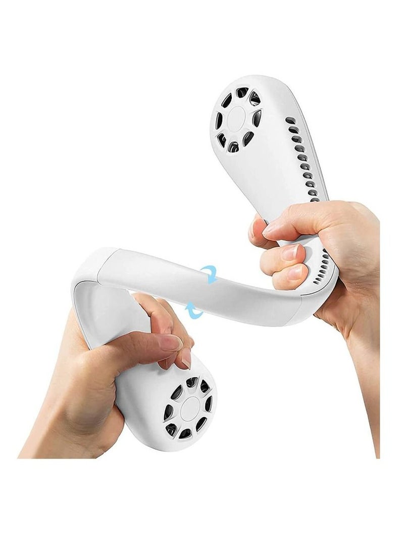 Arabest Portable Neck Fan 3 Speeds/Natural Wind Mode/Angle Adjustable/Hand-free Neck Fan For Both Outdoor & Indoor Use (White)  - Image 3