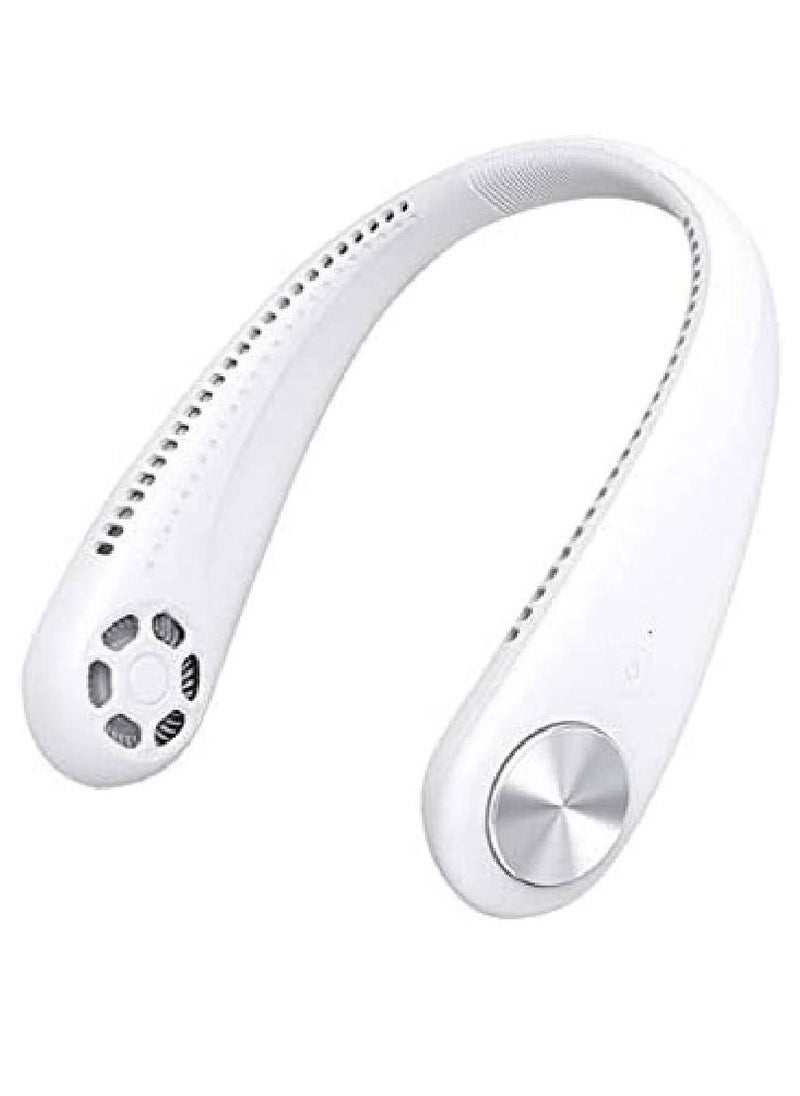 Arabest Portable Neck Fan 3 Speeds/Natural Wind Mode/Angle Adjustable/Hand-free Neck Fan For Both Outdoor & Indoor Use (White)  - Image 1