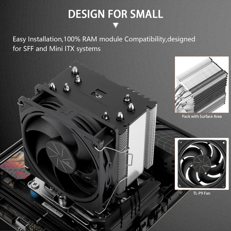 Thermalright Assassin X 90 SE V2 CPU Cooler, 92mm PWM Quiet Fan CPU Air Cooler, Support Intel Lga1700/1150/1151/1200,AMD AM4 AM5, Computer Cooler(AX90 SE V2) - Image 4