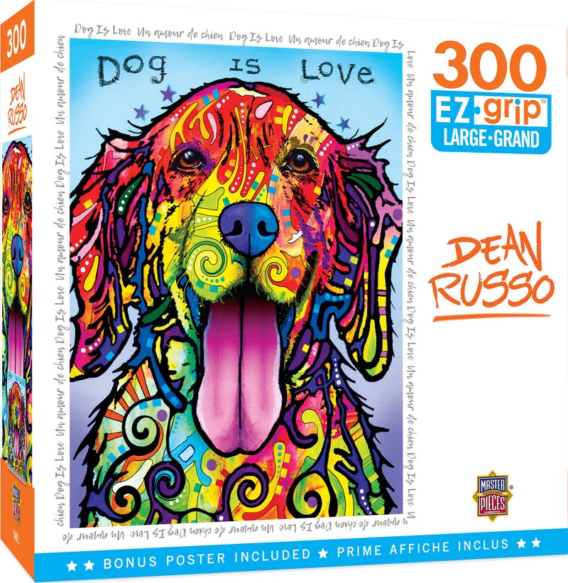 MasterPieces تحف 300 قطعة بازل EZ Grip - الكلب هو الحب - 18"x24" - Image 1