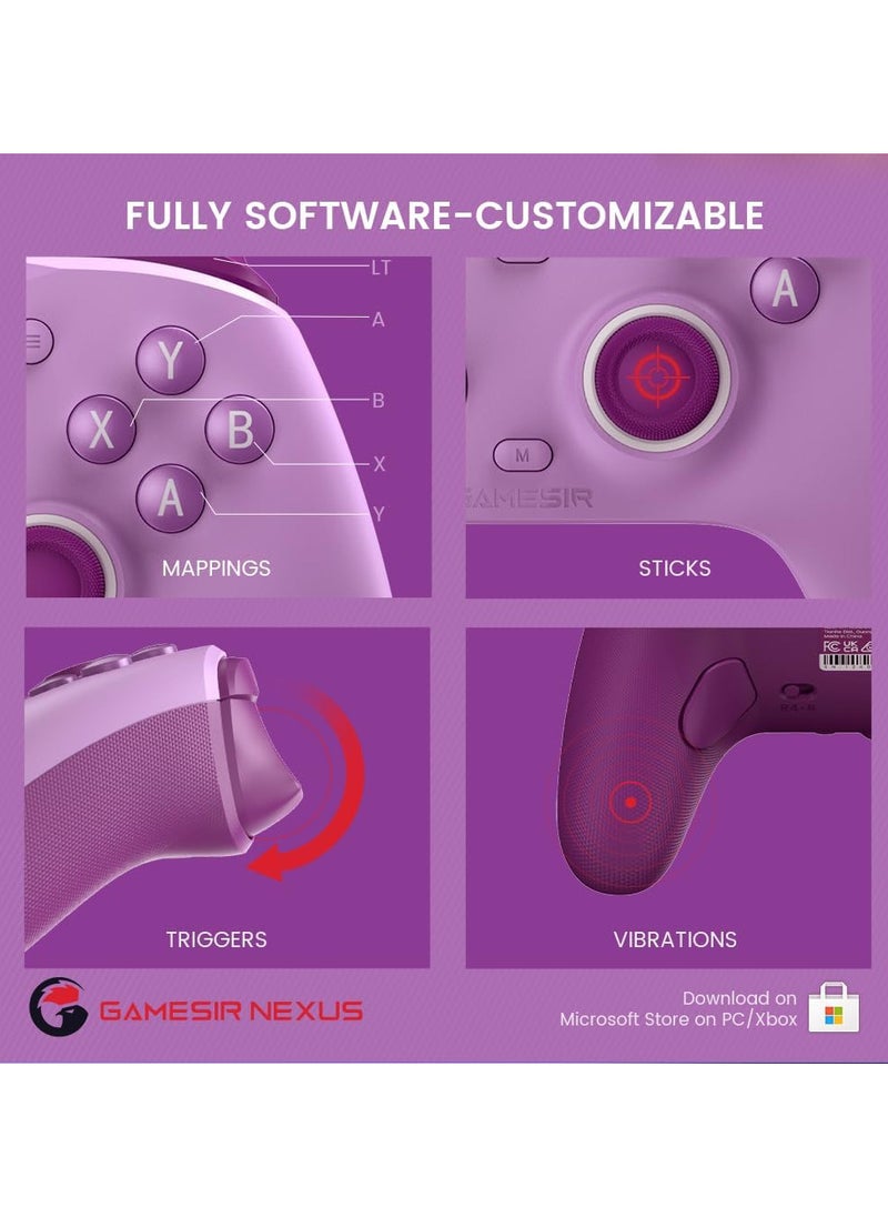 GAME - GameSir G7 SE Wired Controller for Xbox Series X|S, Xbox One & Windows 10/11, Plug and Play Gaming Gamepad with Hall Effect Joysticks/Hall Trigger, 3.5mm Audio Jack  (Purple) - Image 1