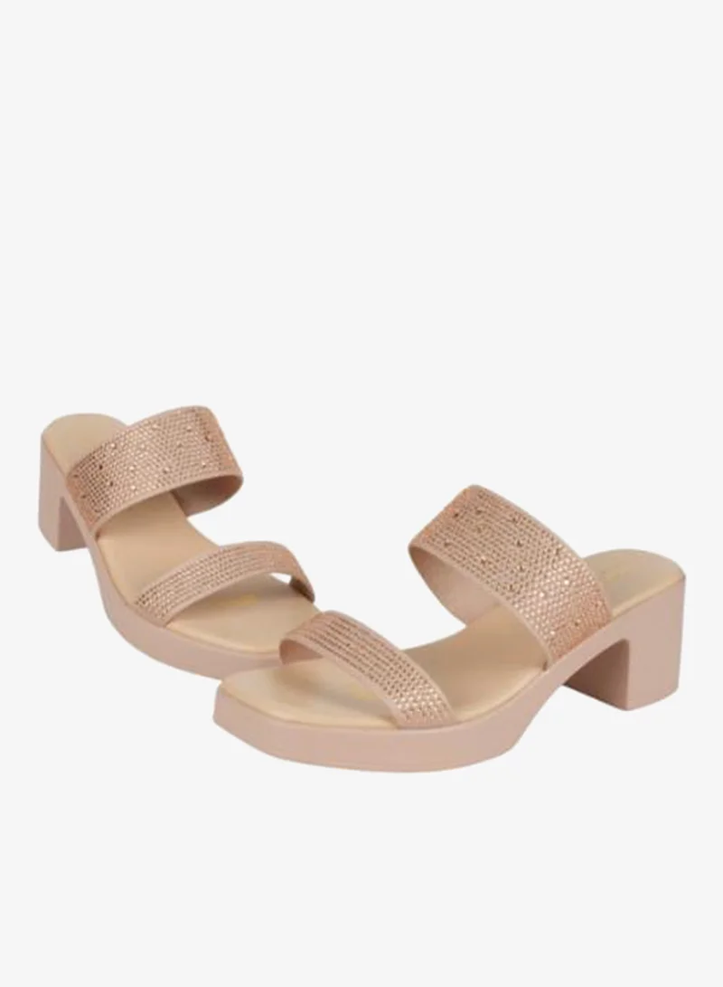 Michelle Morgan Beige 092-2989 Michelle Morgan Ladies Block Heel Sandals 414RJ609 for Women | Best Price UAE
