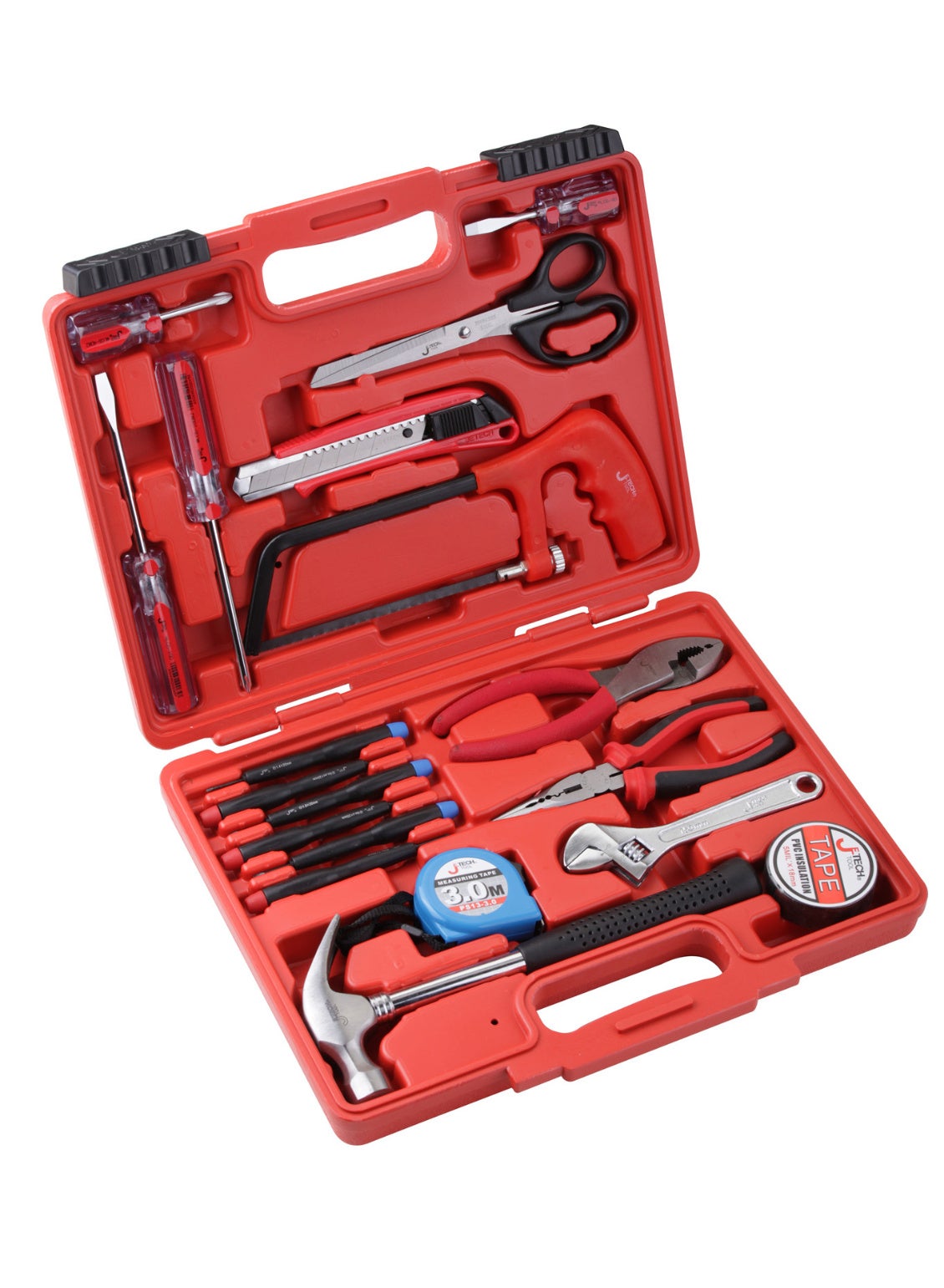Jetech 19-Piece General Tool Set, Household & Workshop Kit, Hand Tool Kit for Home, Office with Portable Toolbox Storage Case – JEB-F19