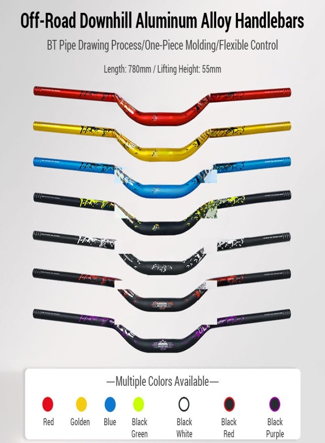 WAKE 31.8MM Mountain Bike Handlebar Aluminum Alloy Bicycle Riser Handlebar 55MM Rise 780MM Length Bicycle Bar with Matte Surface - Image 4