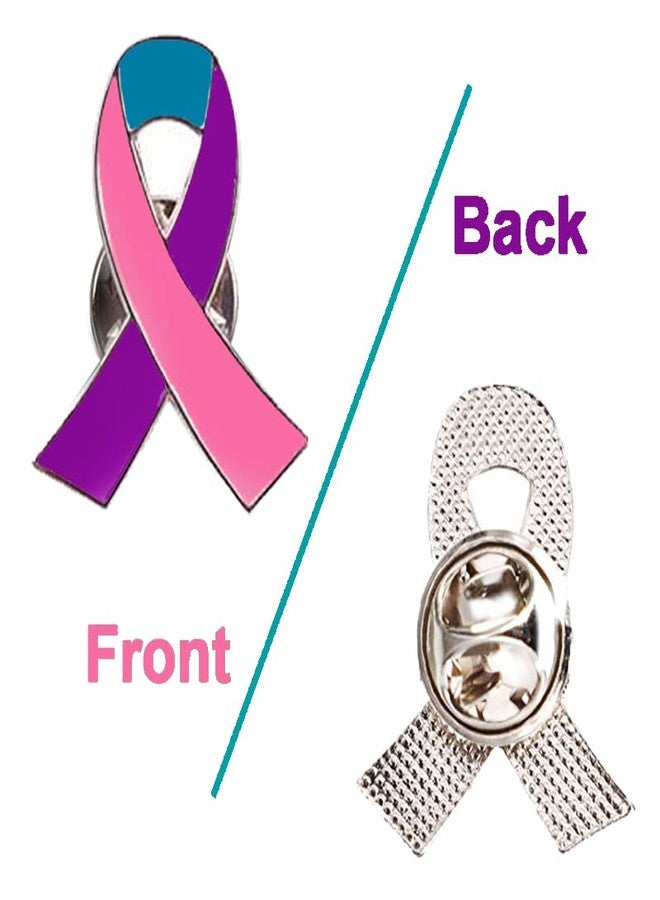 Alodidae 25pcs Pink Purple Teal Ribbon Pin Thyroid Cancer Awareness Products - Image 4