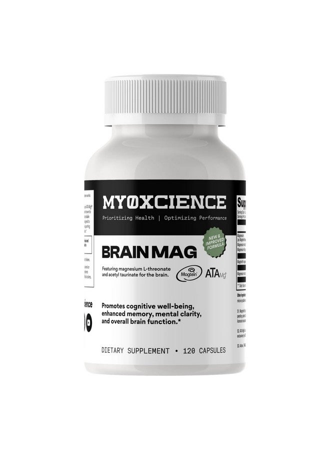 MYOXCIENCE Brain Mag | Featuring Magnesium L-Threonate and Magnesium Glycinate | Promotes Cognitive Well-Being, Enhanced Memory, Mental Clarity and Overall Brain Function | 120 Capsules - Image 1