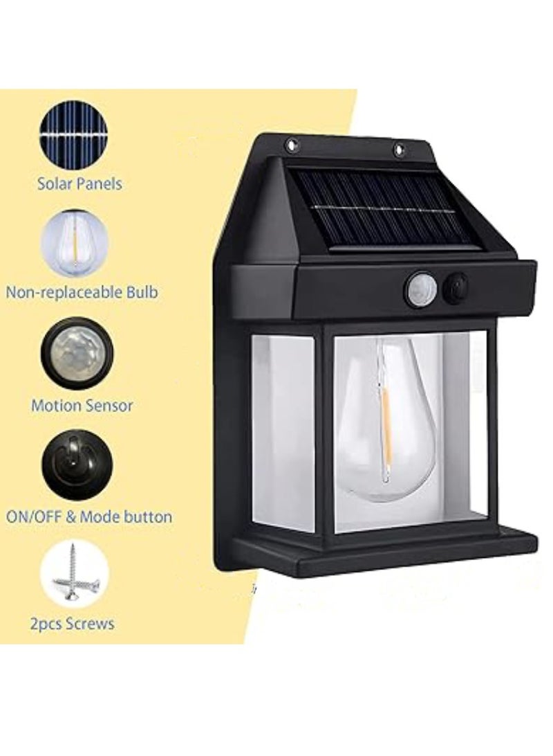 Yuwell Pack Of 2 Pcs Solar Outdoor Light Solar Motion Sensor Security Lights With 3 Lighting Modes Wireless Solar Wall Lights Waterproof Solar Light Bulb Lights For Garden Home And Garage Use Black  - Image 4