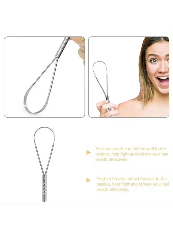 Generic Tongue Scraper for Adults and Kids,Tongue Brush Effective Bad Breath Treatment,Tongue Scrubber 100% Stainless Steel, Tongue Cleaner Easy To Use for Oral Care and Hygiene, Includes Travel Case 